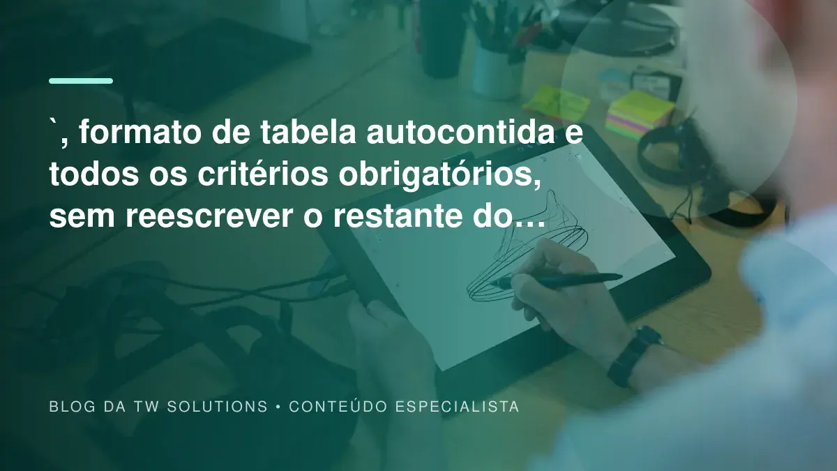 `, formato de tabela autocontida e todos os critérios obrigatórios, sem reescrever o restante do artigo. Mapa de decisão: quando reduzir o tempo de resposta é prioridade real?